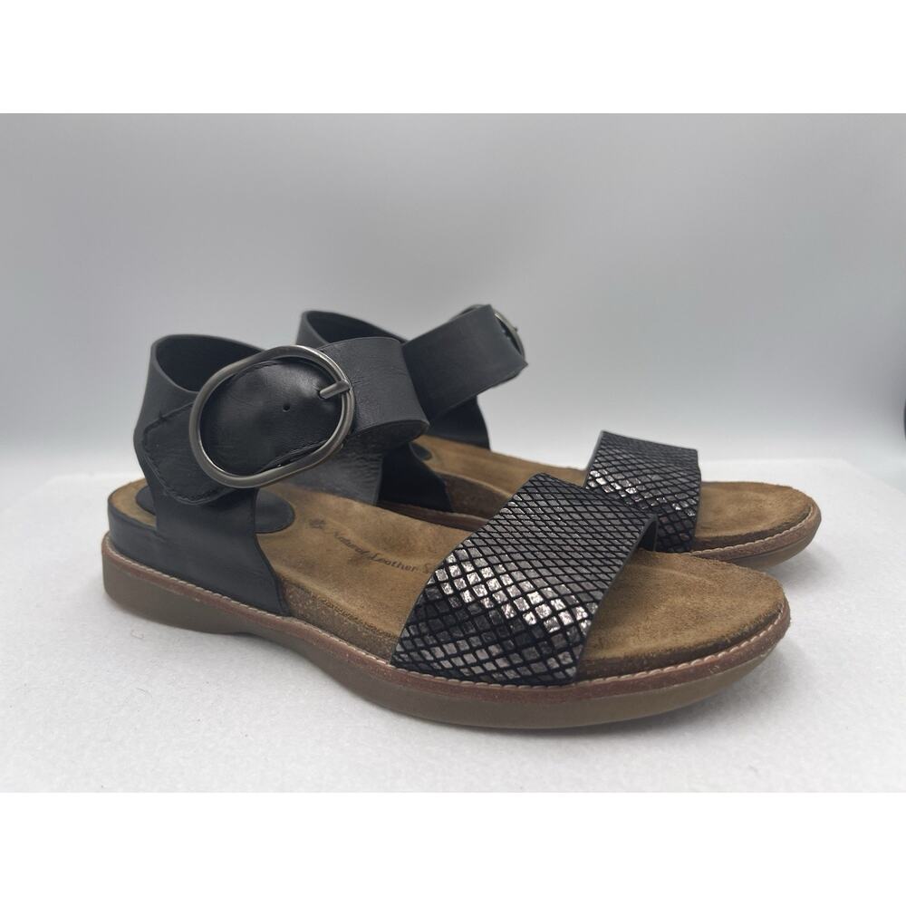 Sofft Bali Metallic Leather Sandals‎ Women Size 6M Black - Picture 10 of 16